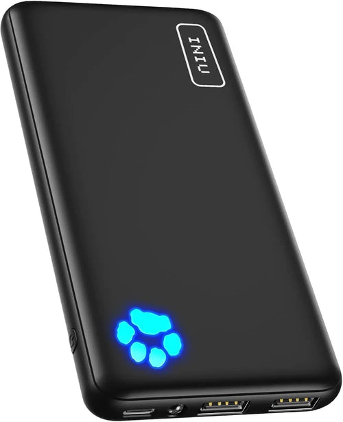 INIU Portable Charger, USB C Slimmest Triple 3A High-Speed 10000mAh Phone Power Bank.