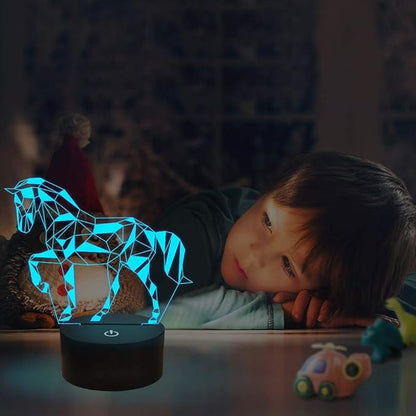 3D LED Race Horse Night Light