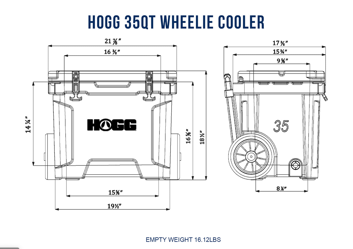 35QT WHEELIE HOGG COOLERS