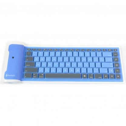 Wireless Bluetooth Foldable Roll-Up Keyboard: Silent 87-Key Keypad