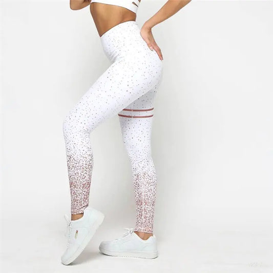 High Waisted Glittered Workout Leggings