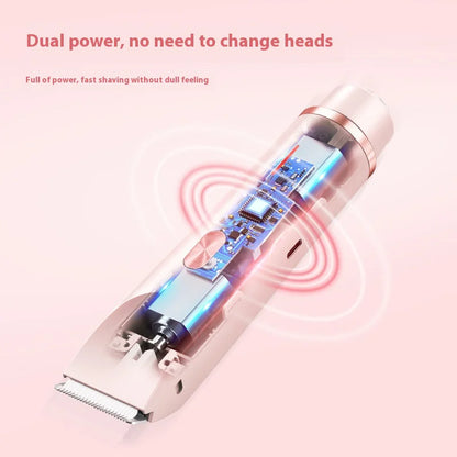 2 In 1 Hair Remover Women's Double Head Shaver Private Pubic Hair Trimmer