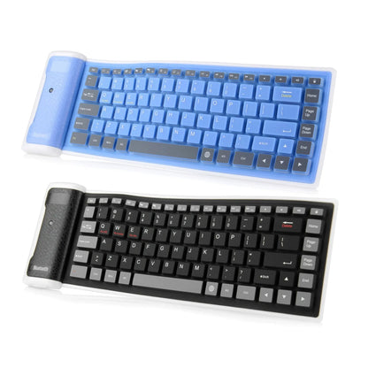 Wireless Bluetooth Foldable Roll-Up Keyboard: Silent 87-Key Keypad