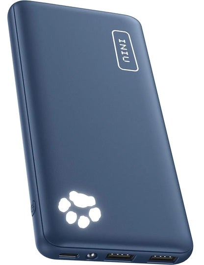 INIU Portable Charger, USB C Slimmest Triple 3A High-Speed 10000mAh Phone Power Bank.