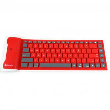 Wireless Bluetooth Foldable Roll-Up Keyboard: Silent 87-Key Keypad